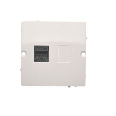 Simon Basic Gniazdo komputerowe RJ45 pojedyncze kategoria 5e . Montaż gniazda na wkręty do puszki biały BMF51.02/11 KONTAKT (BMF51.02/11)